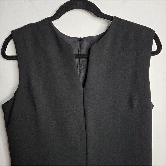 Vintage SC Basics Little Black Dress Notch Neck Sheath Dress Work Office Size L - Picture 5 of 8